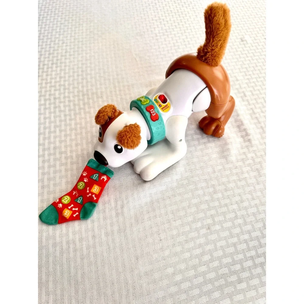Fisher-Price‎ 1-2-3 Crawl with Me Puppy Smart Stages Learning Toy White Brown
